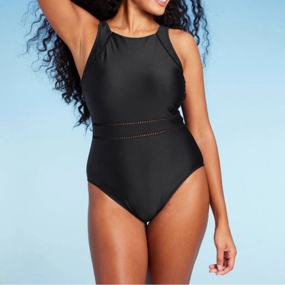 Target NWT Black monokini one piece Swimsuit XS